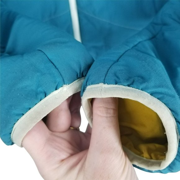 Patagonia Womens M Medium Teal Nano Air Hoody Jacket Coat Yellow Lining Quilted - Picture 5 of 12